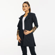 Load image into Gallery viewer, Women&#39;s Ethnic Black Cotton Jacket
