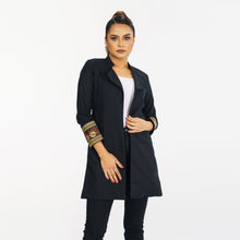 Load image into Gallery viewer, Women&#39;s Ethnic Black Cotton Jacket
