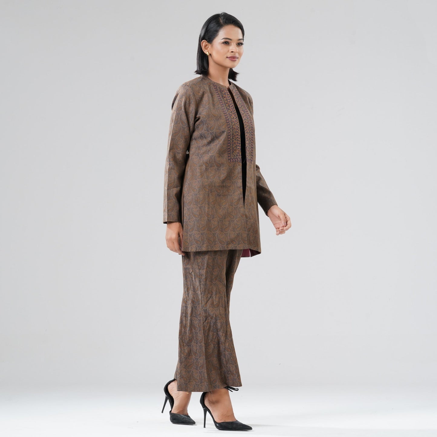Women Brown Ethnic Two Piece Set