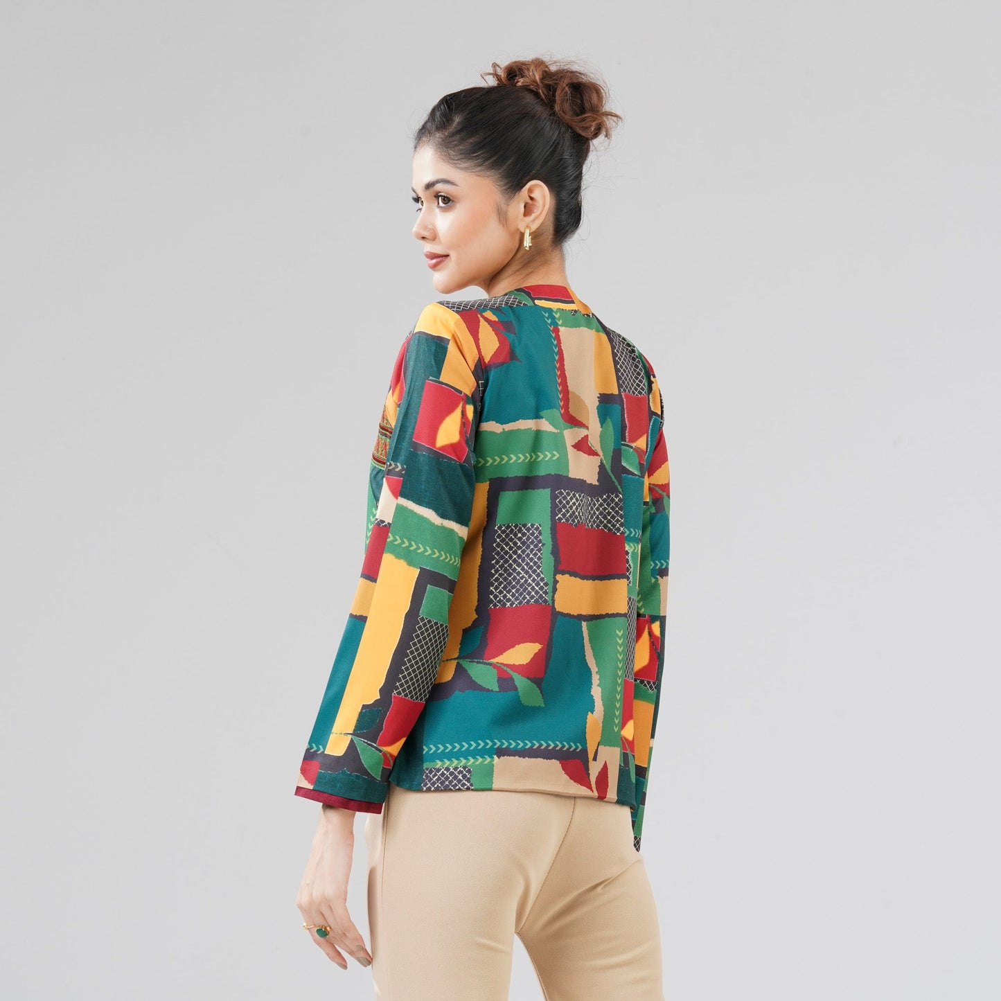 Women Green Ethnic Jacket