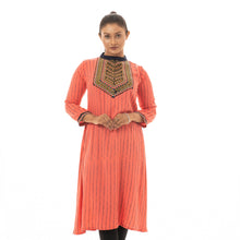 Load image into Gallery viewer, Women’s Brown Embroidered Kurty
