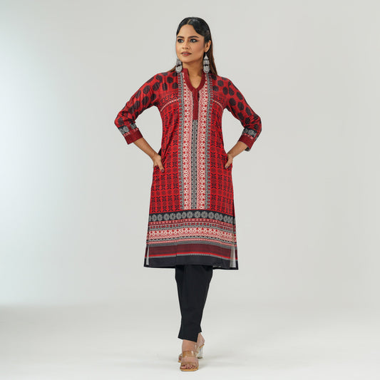 Ethnic Maroon Average Kurti