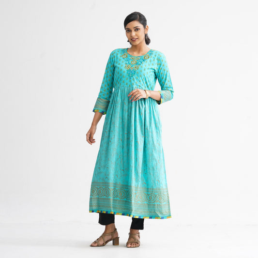 Womenâ€™s Premium Pastel Anarkali Kurti