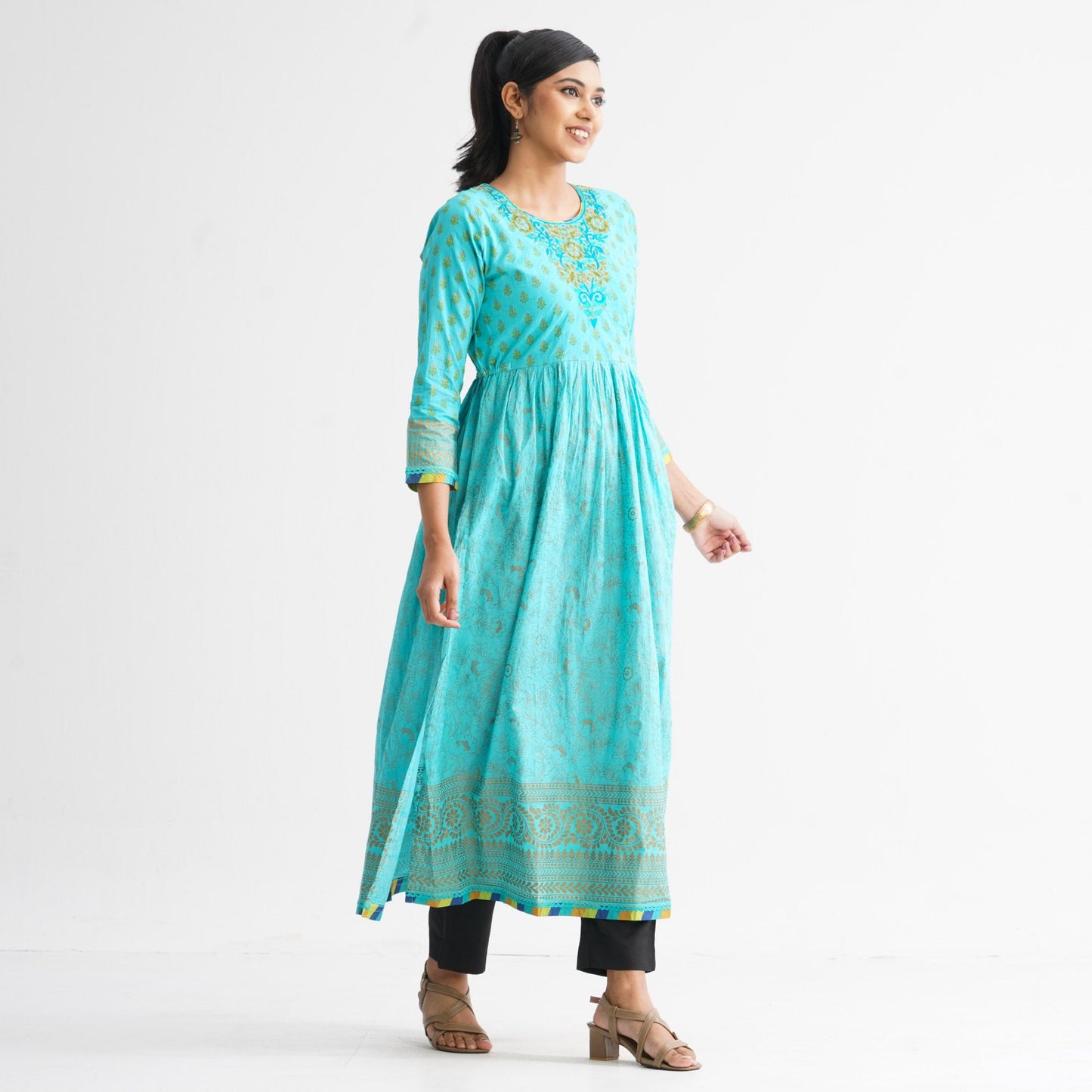Womenâ€™s Premium Pastel Anarkali Kurti
