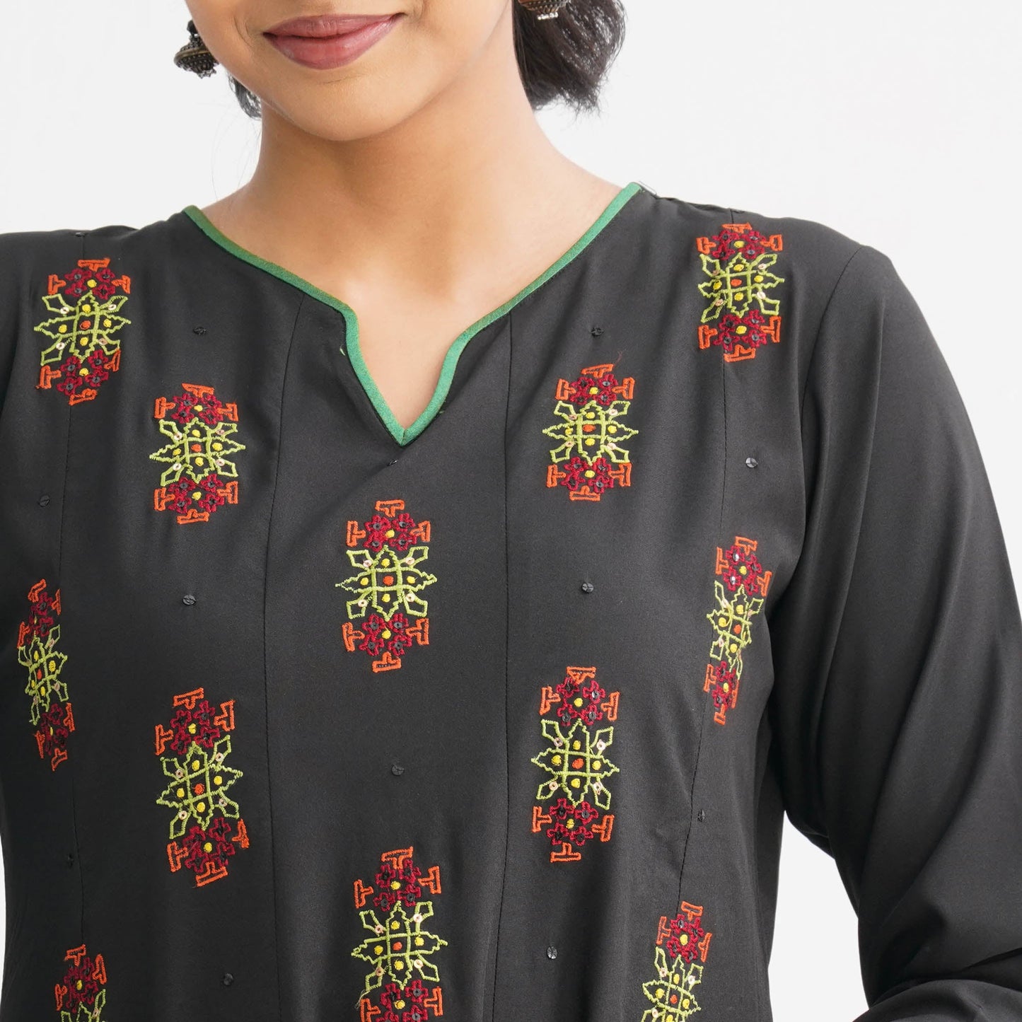 Womenâ€™s Premium Black Anarkali Kurti