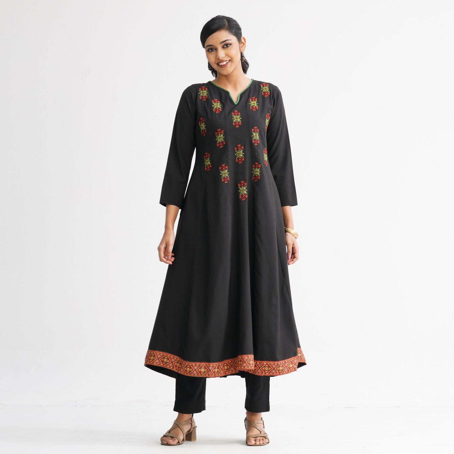 Womenâ€™s Premium Black Anarkali Kurti