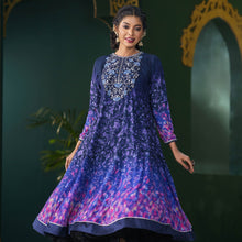 Load image into Gallery viewer, ETHNIC PREMIUM KURTI-NAVY
