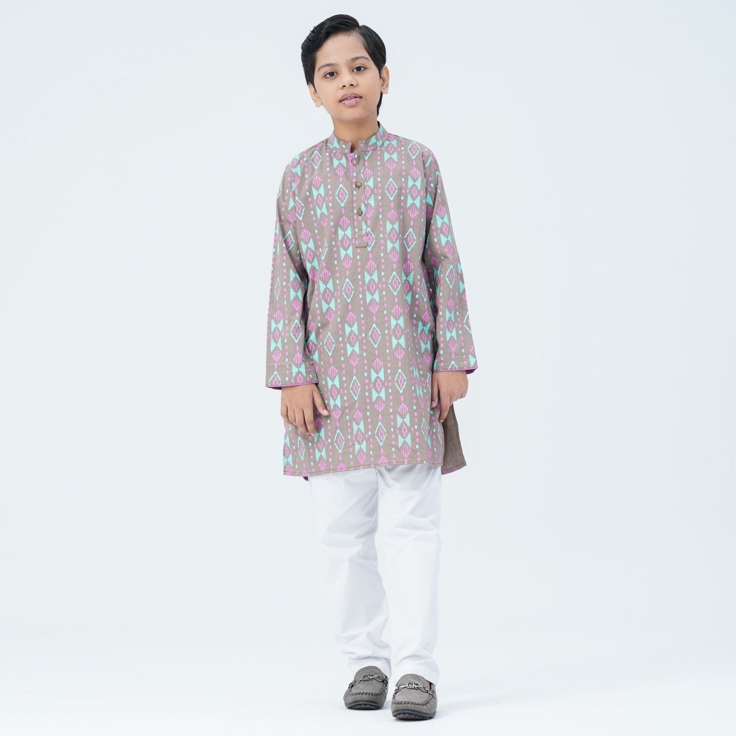 Boy's Beige Cotton Panjabi
