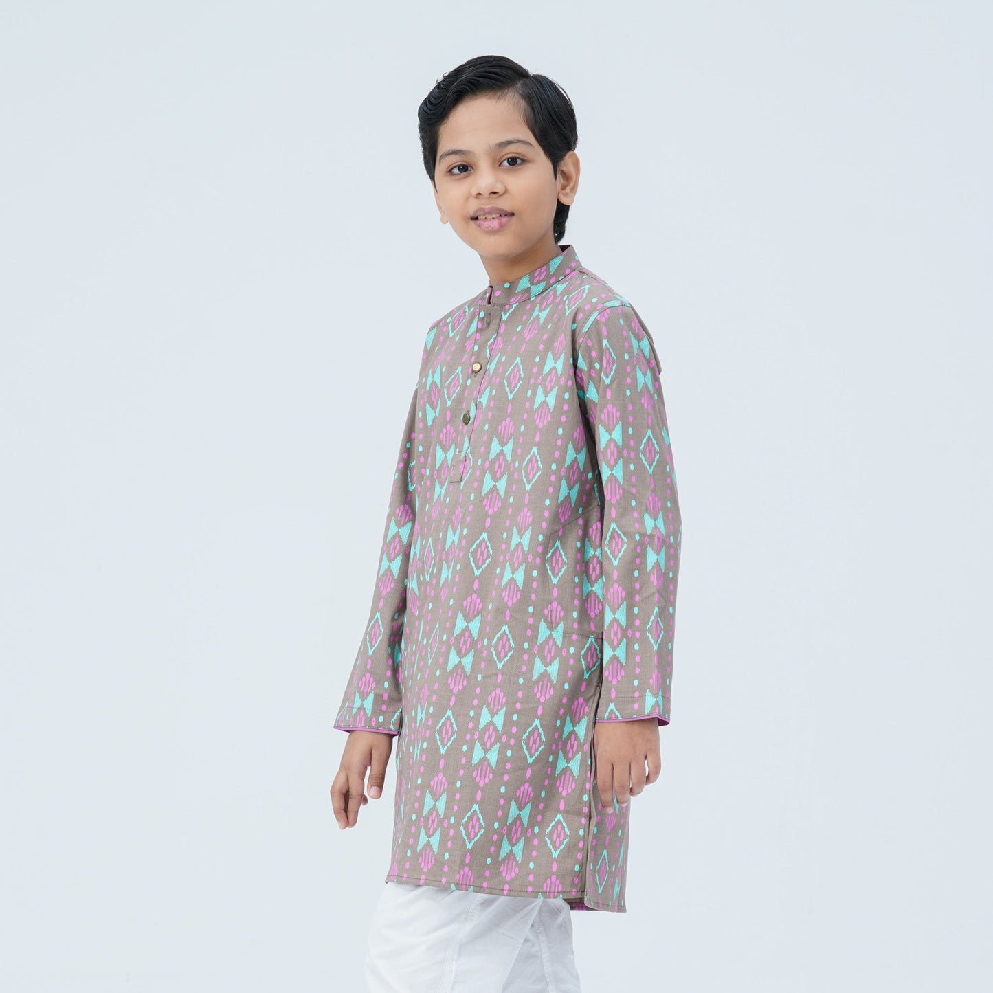 Boy's Beige Cotton Panjabi