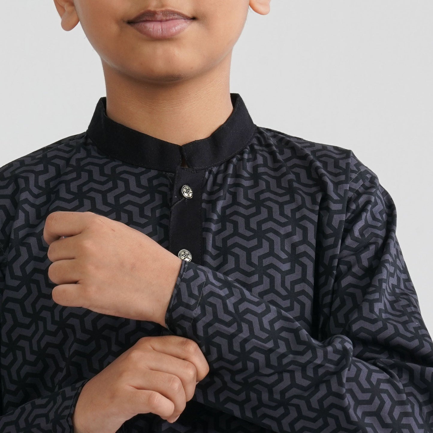 Boy’s Grey Cotton Panjabi