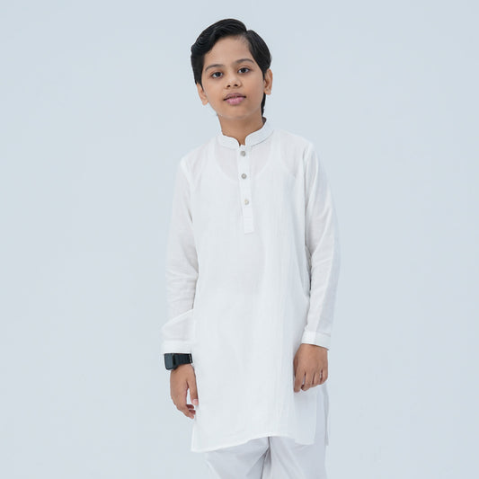 Boy's Cotton White Panjabi