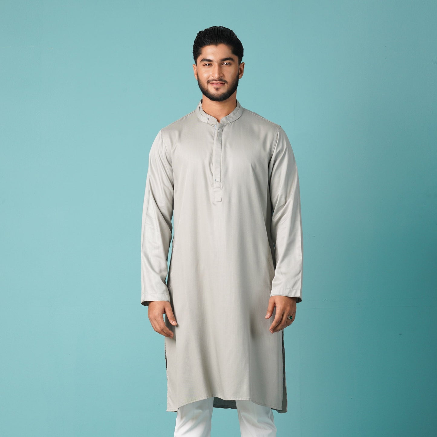 Mens Basic Panjabi-Grey