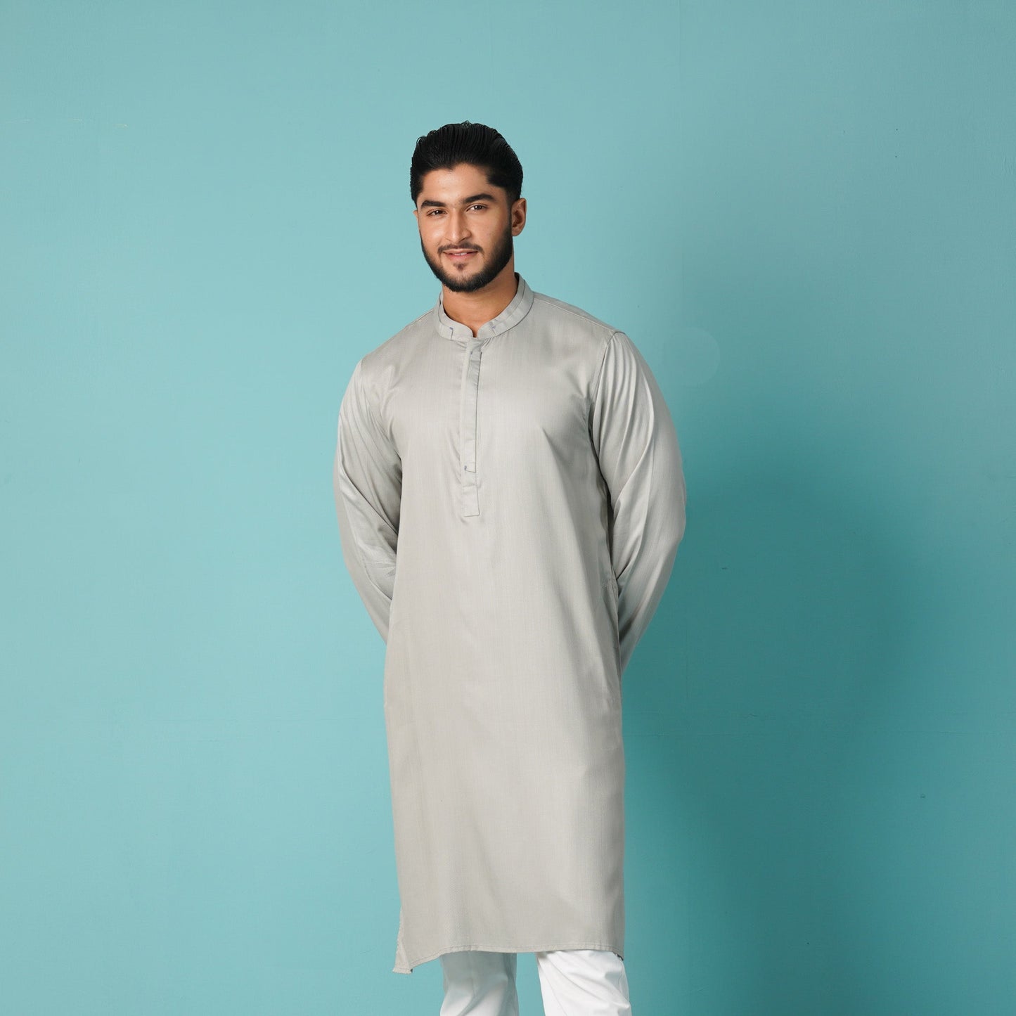Mens Basic Panjabi-Grey