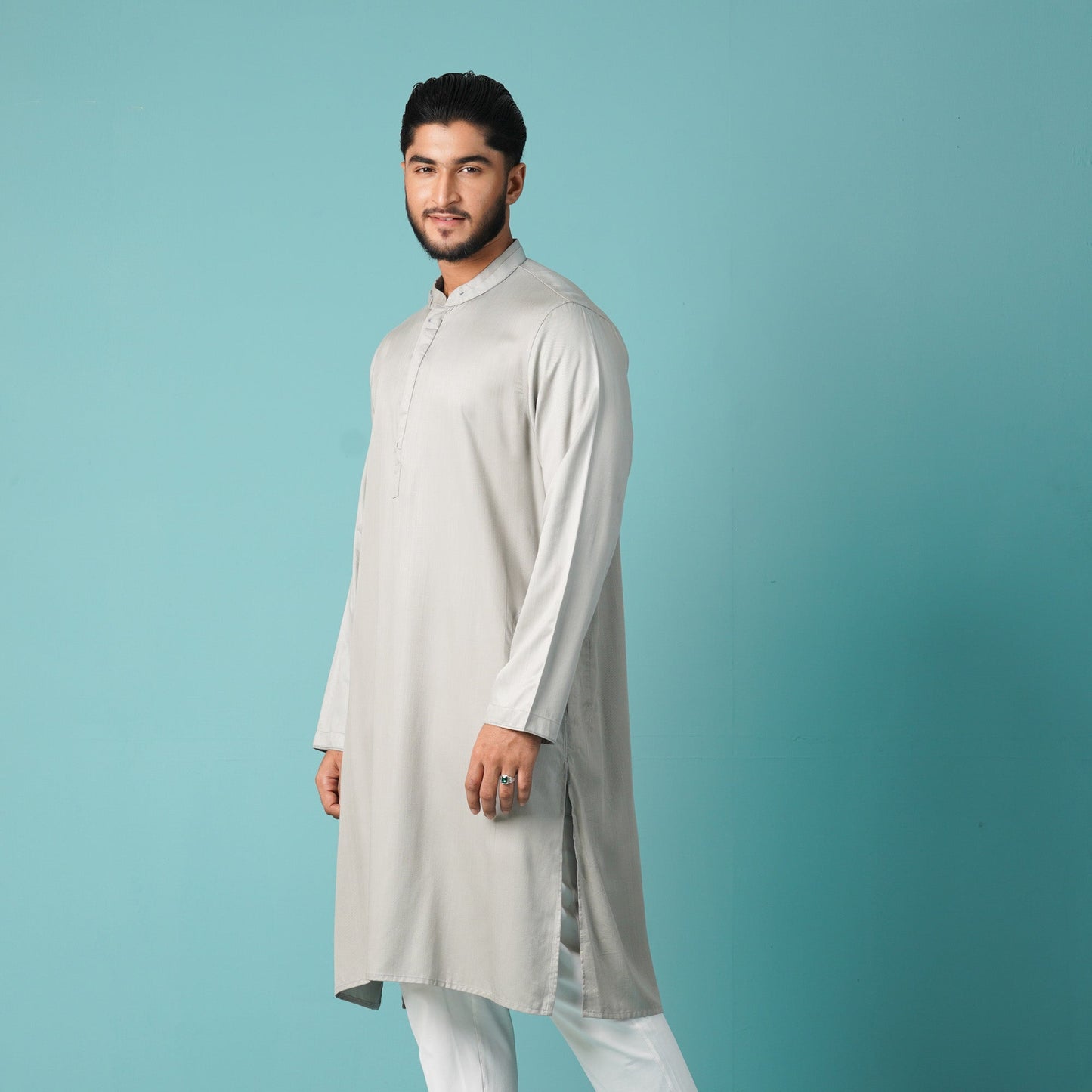 Mens Basic Panjabi-Grey