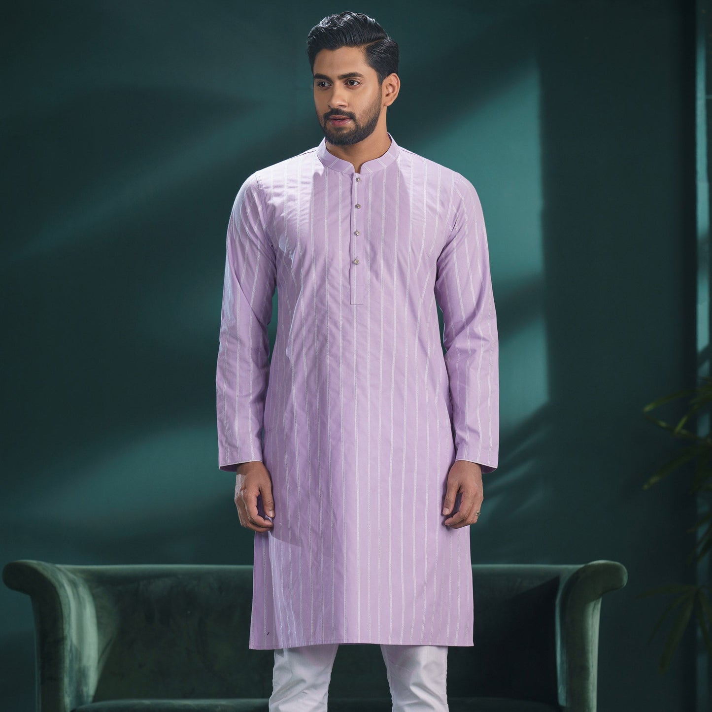 Mens Lavender Basic Panjabi