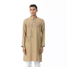 Load image into Gallery viewer, Mens Beige Jacquard Panjabi
