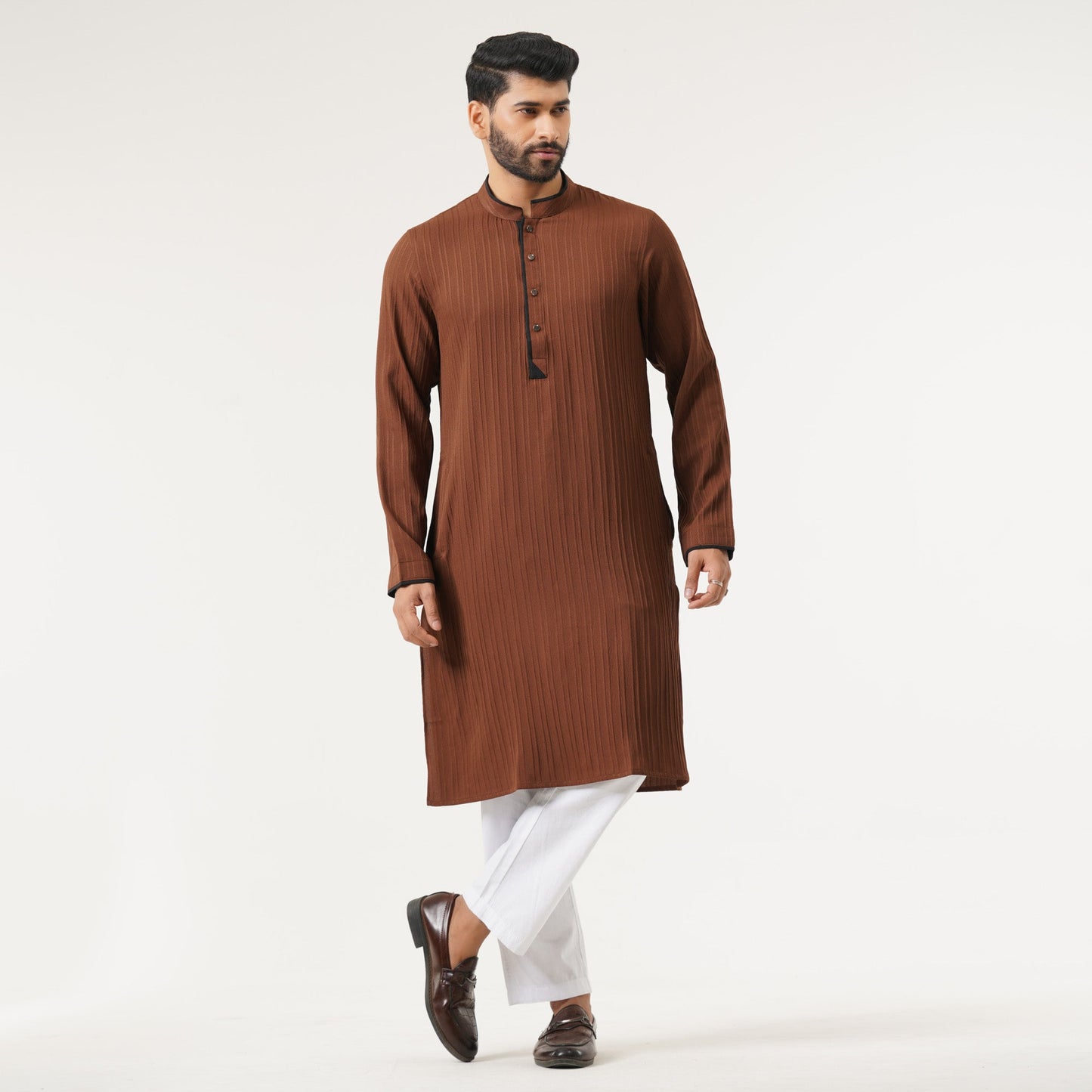Mens Brown Basic Panjabi