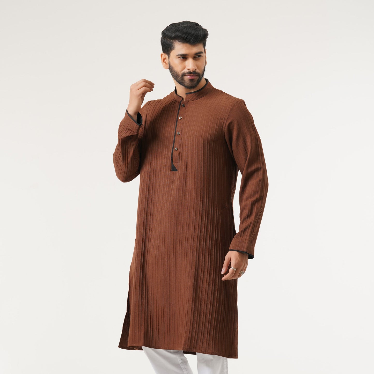 Mens Brown Basic Panjabi