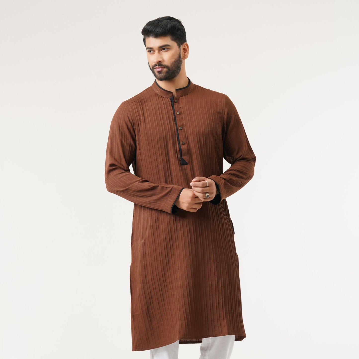 Mens Brown Basic Panjabi