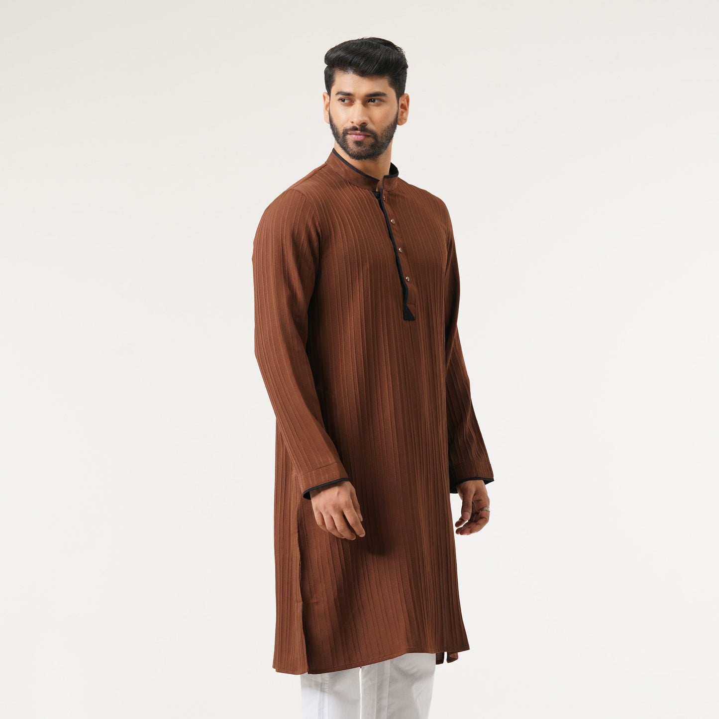 Mens Brown Basic Panjabi