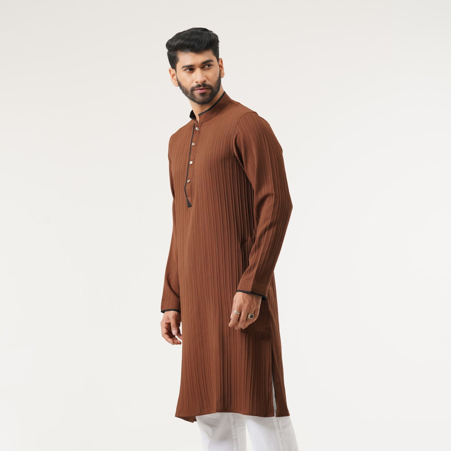Mens Brown Basic Panjabi