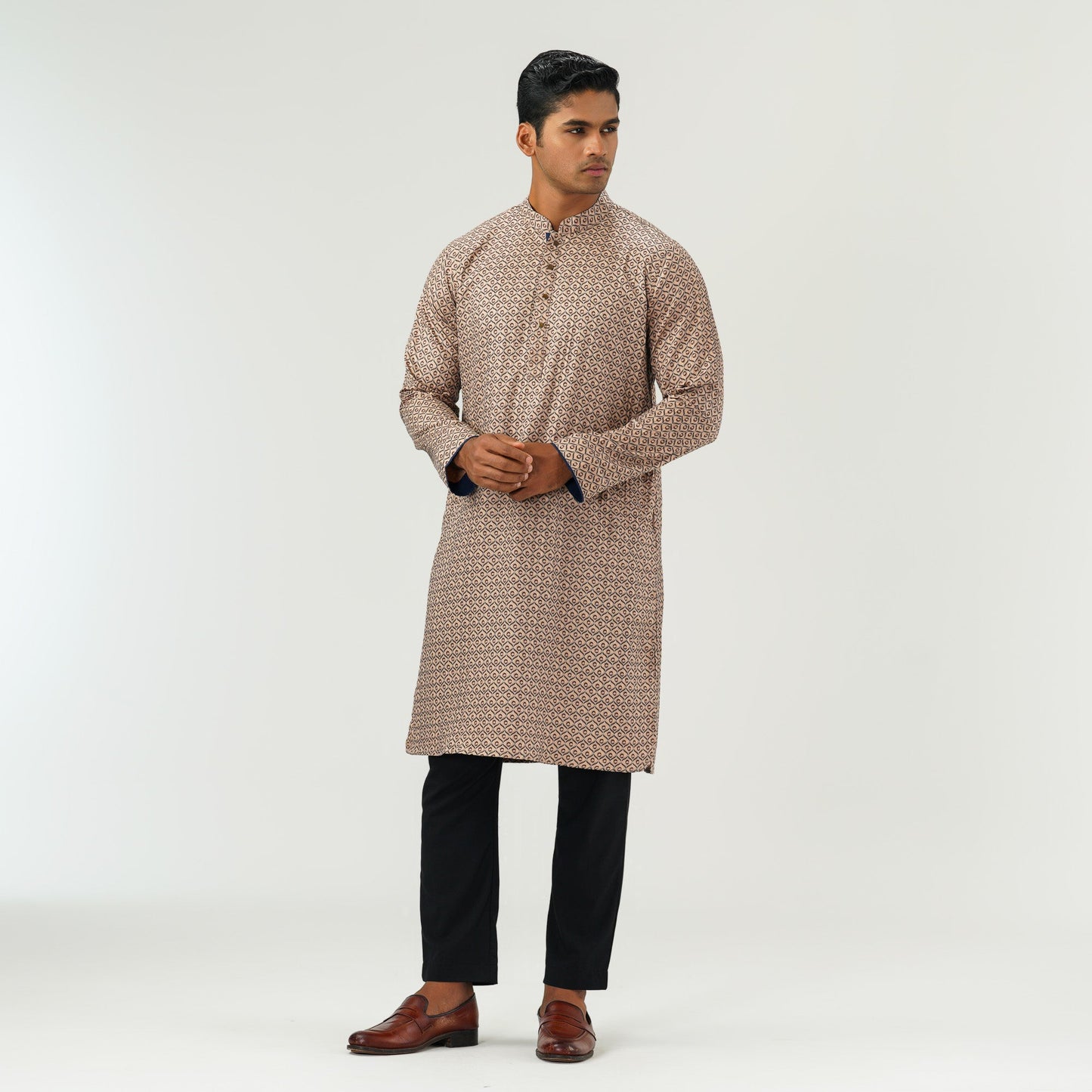 Mens Basic Beige Panjabi