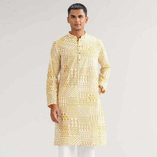 Mens Mustard Panjabi