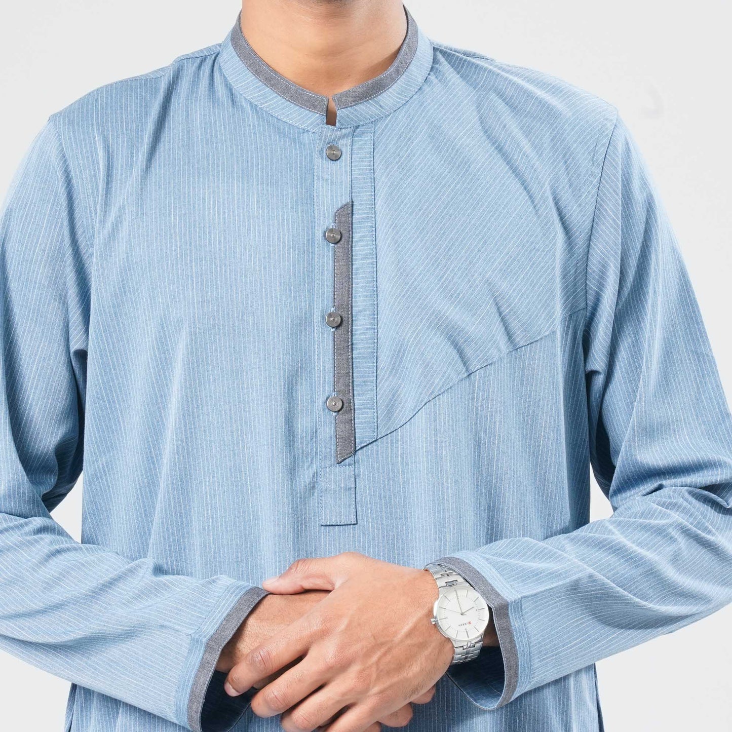 Men Indigo Blended Panjabi