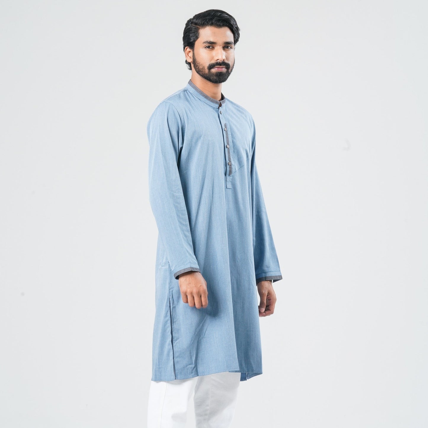 Men Indigo Blended Panjabi