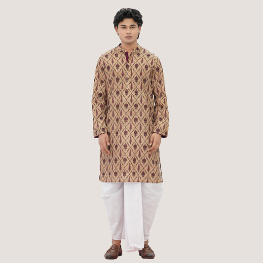 Mens Beige Panjabi