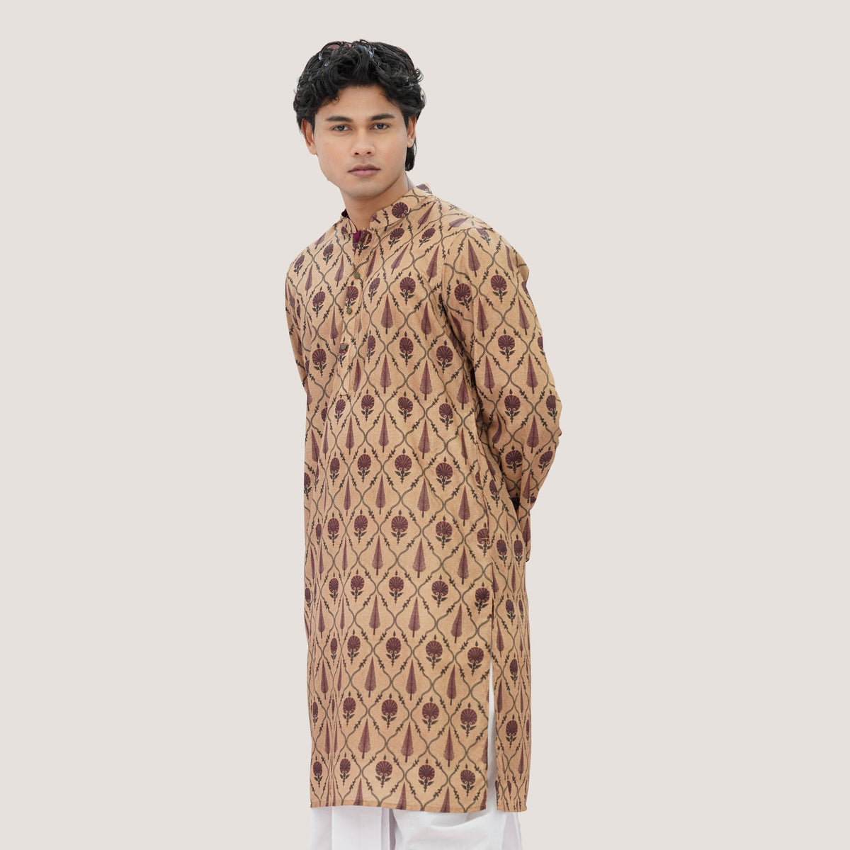 Mens Beige Panjabi