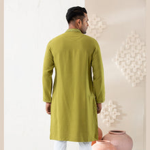 Load image into Gallery viewer, Men&#39;s Olive Embroidered Panjabi
