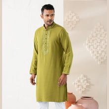 Load image into Gallery viewer, Men&#39;s Olive Embroidered Panjabi
