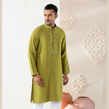 Load image into Gallery viewer, Men&#39;s Olive Embroidered Panjabi
