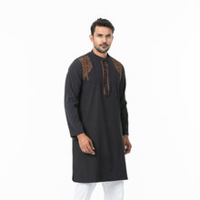 Load image into Gallery viewer, Mens Black Embroidery Panjabi
