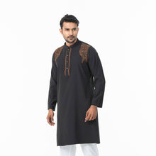 Load image into Gallery viewer, Mens Black Embroidery Panjabi
