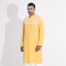 Load image into Gallery viewer, Men Yellow Embroidered Panjabi
