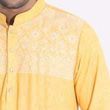 Load image into Gallery viewer, Men Yellow Embroidered Panjabi
