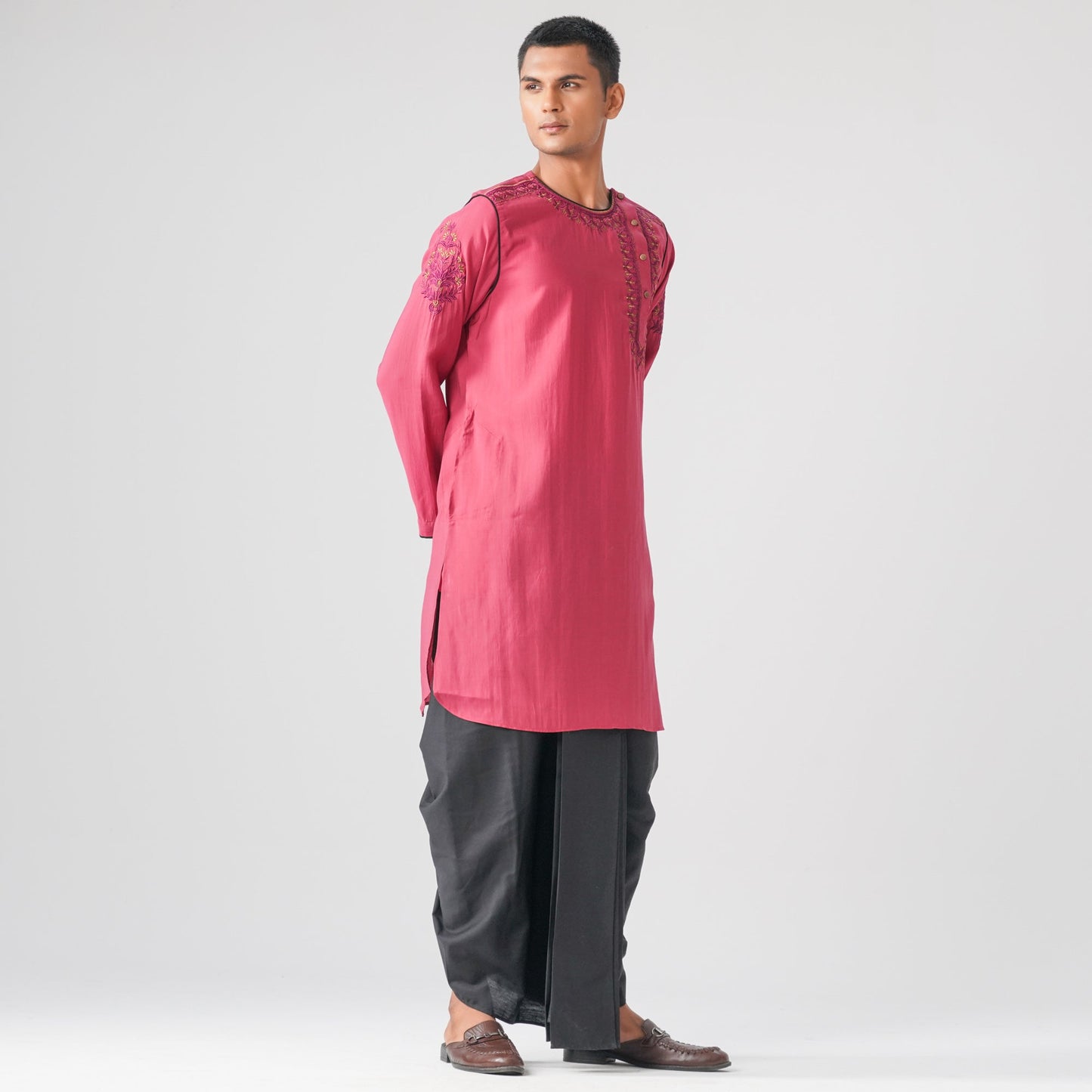 Mens Maroon Panjabi
