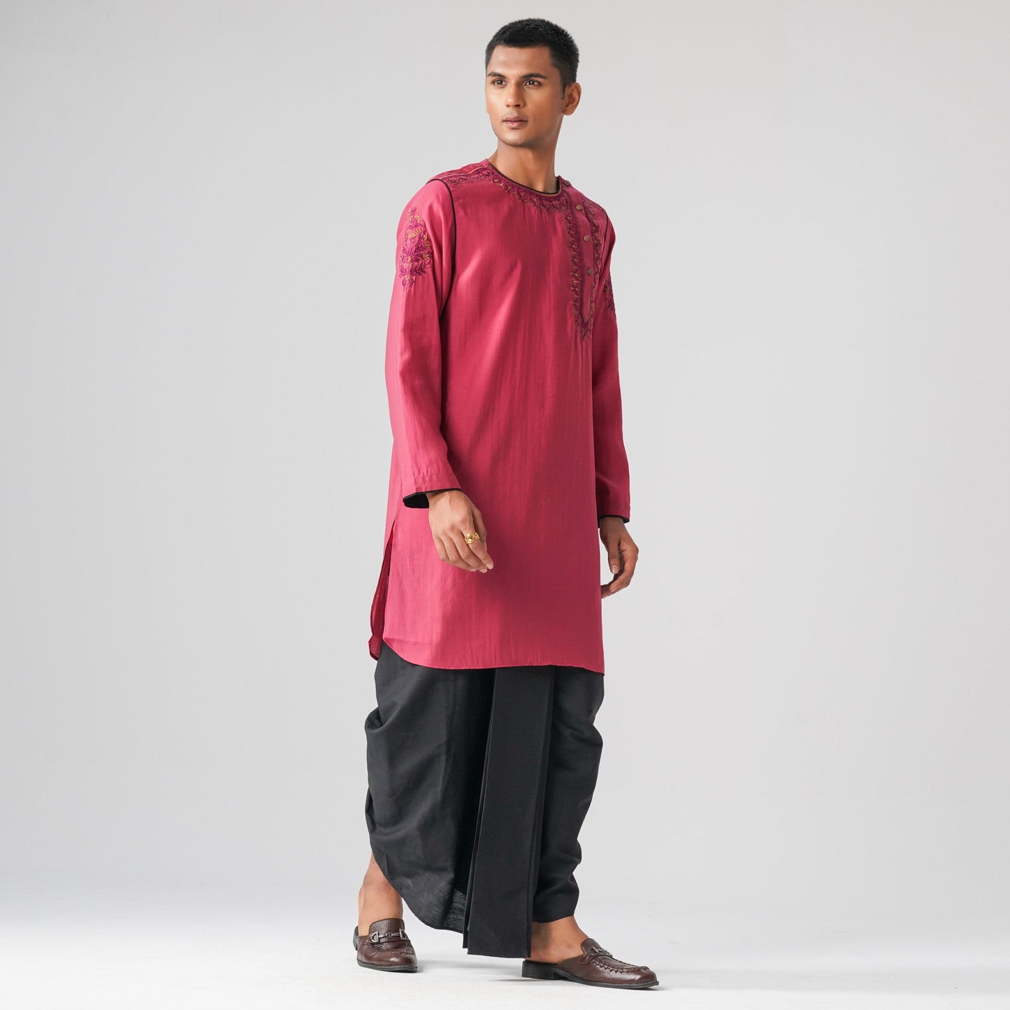 Mens Maroon Panjabi
