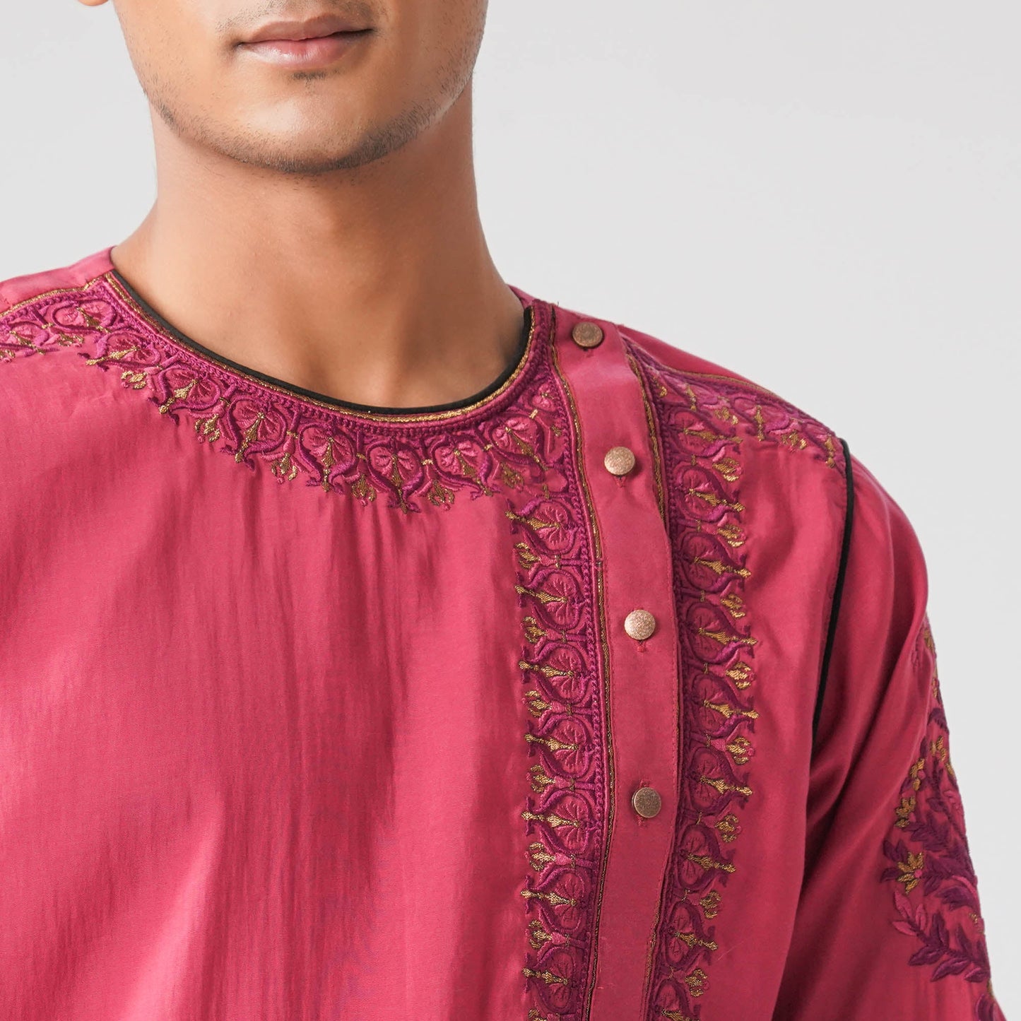 Mens Maroon Panjabi