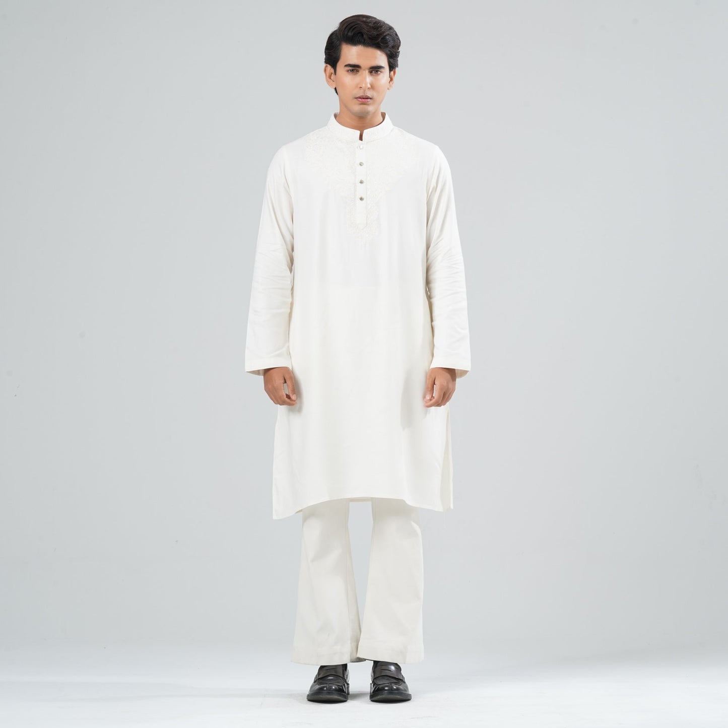 Men Cream Blended Panjabi