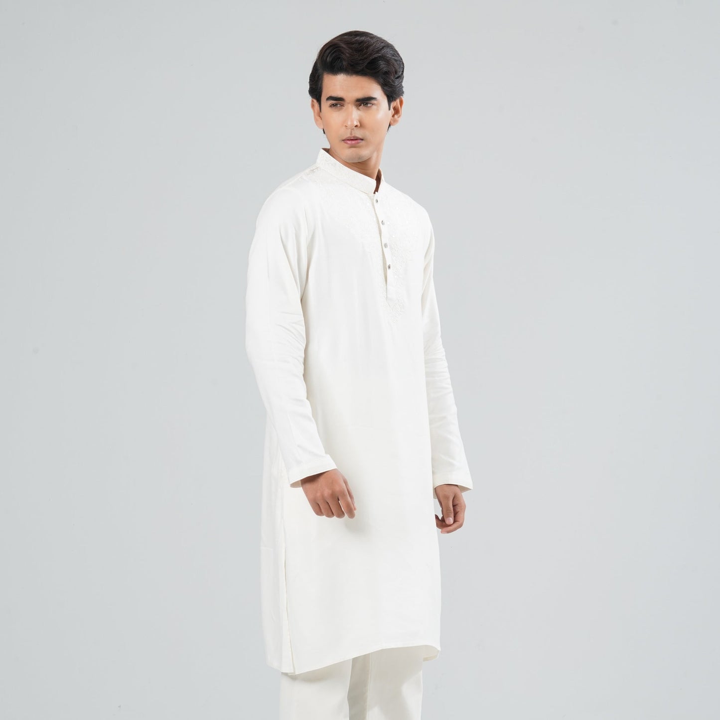 Men Cream Blended Panjabi