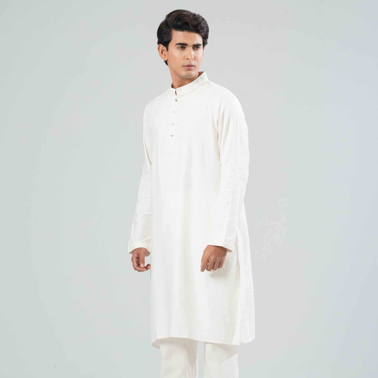Men Cream Blended Panjabi