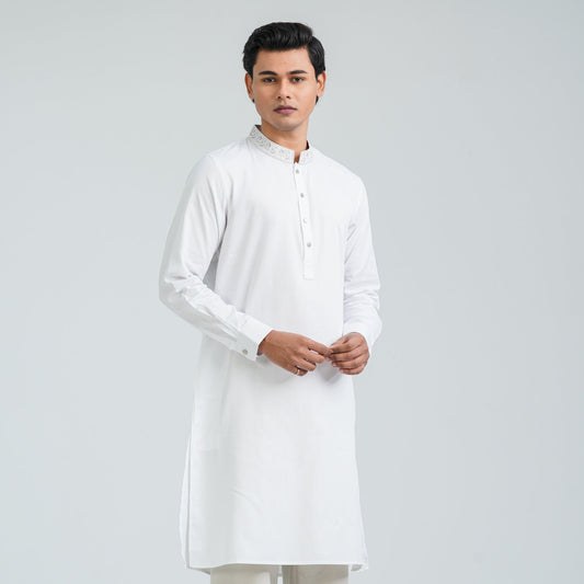 Men’s Blended Cotton Embroidered Panjabi
