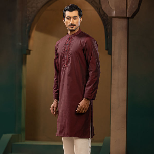 Men’s Maroon Karchupi Panjabi