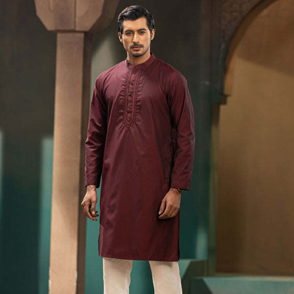 Men’s Maroon Karchupi Panjabi