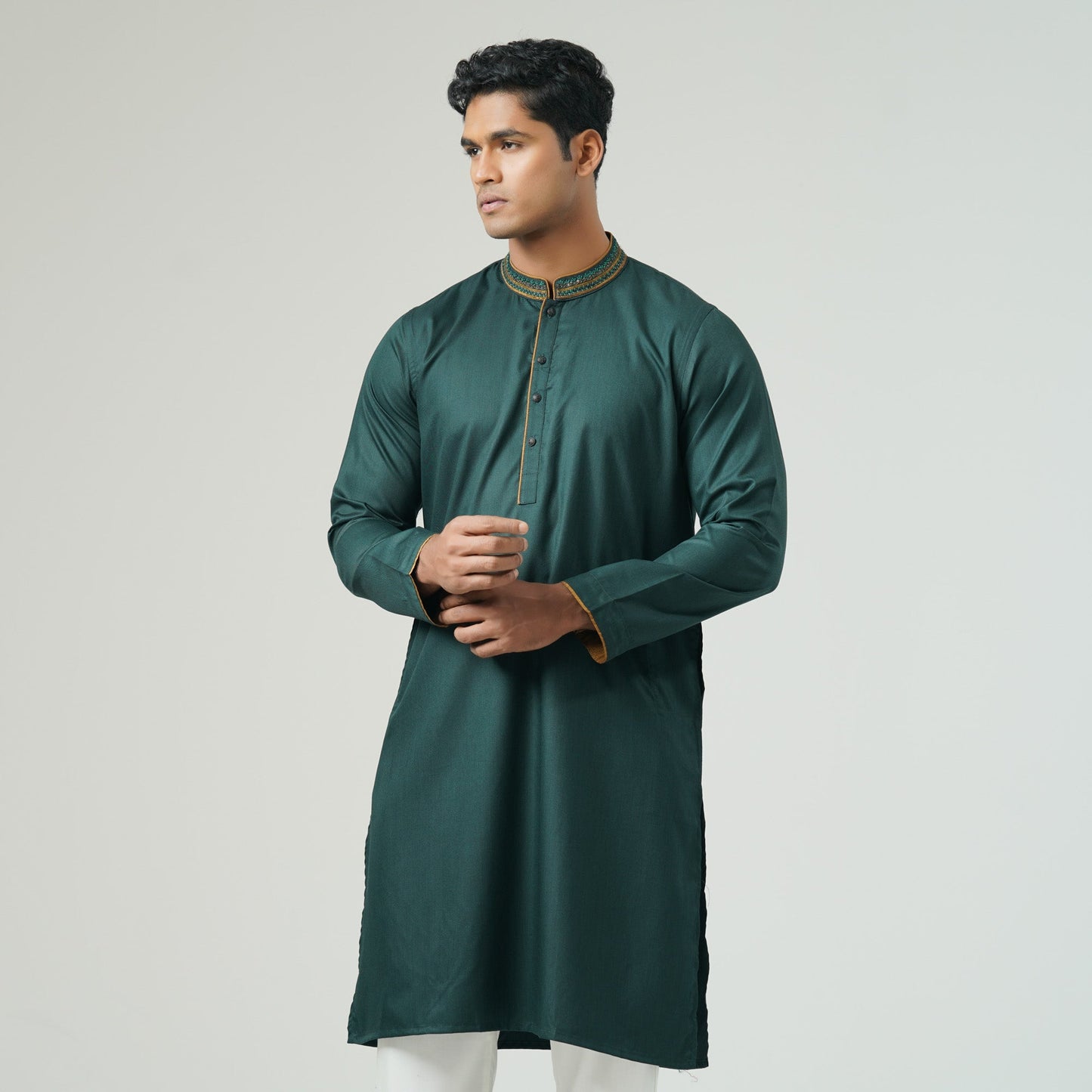 Mens Green Karchupi Panjabi