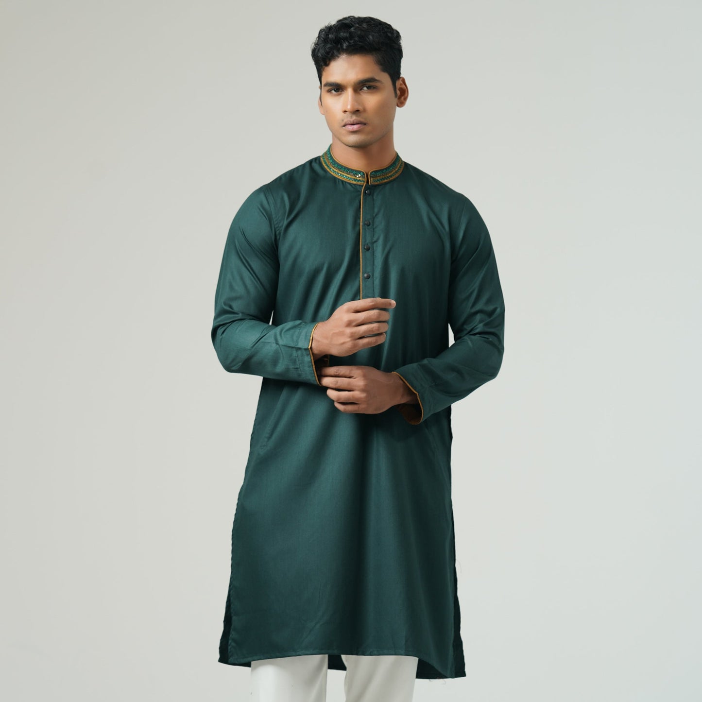 Mens Green Karchupi Panjabi