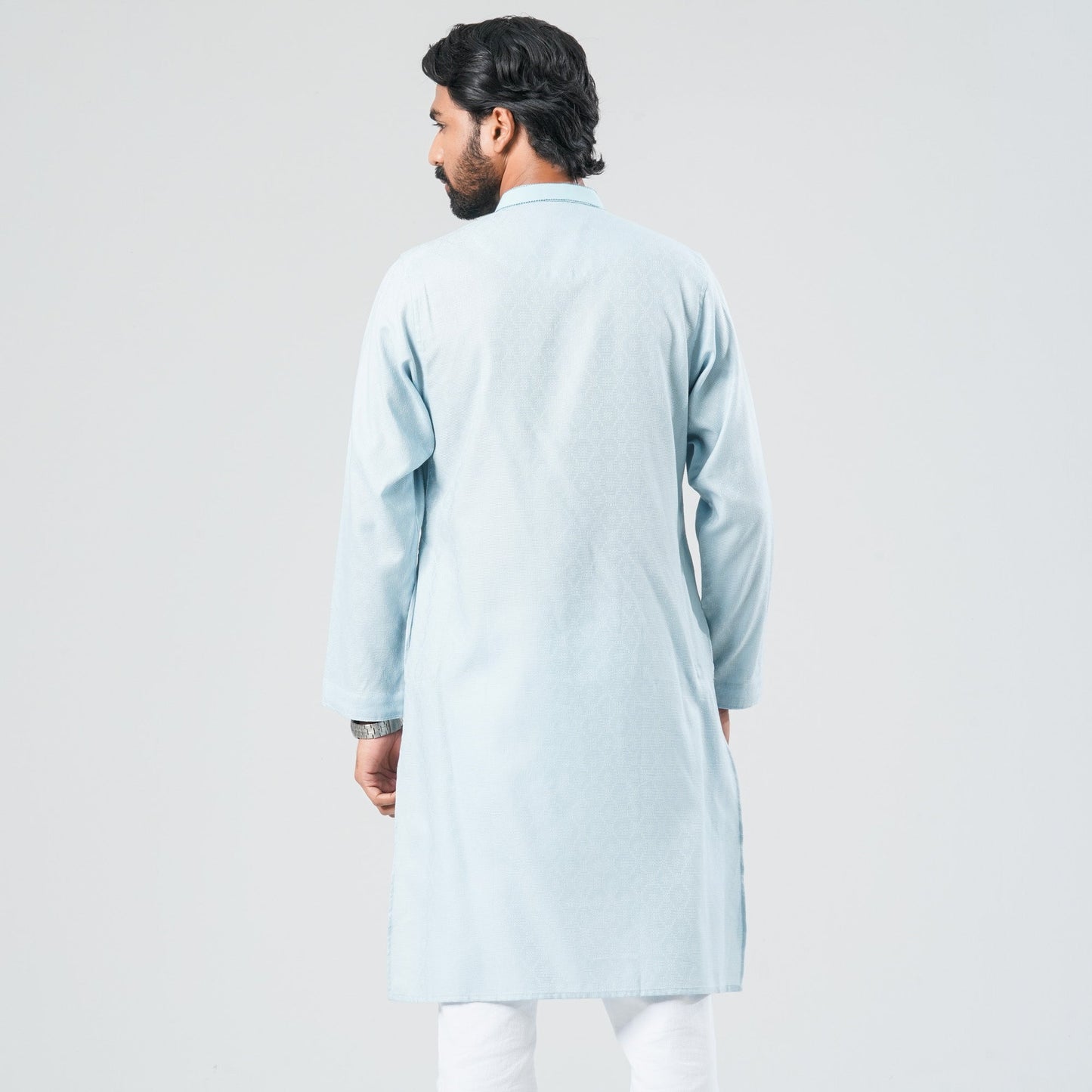 Men Sky Blue Cotton Panjabi